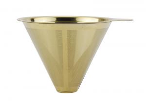 Titanium Coated Stainless Steel Dripper Gold Color For 2 Cups , FDA / LFGB Standard