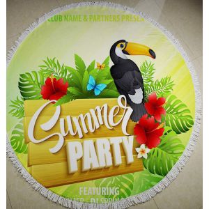 Quality microfiber round beach with tassel, 3D printing , dia150cm , 900g/pc wholesale