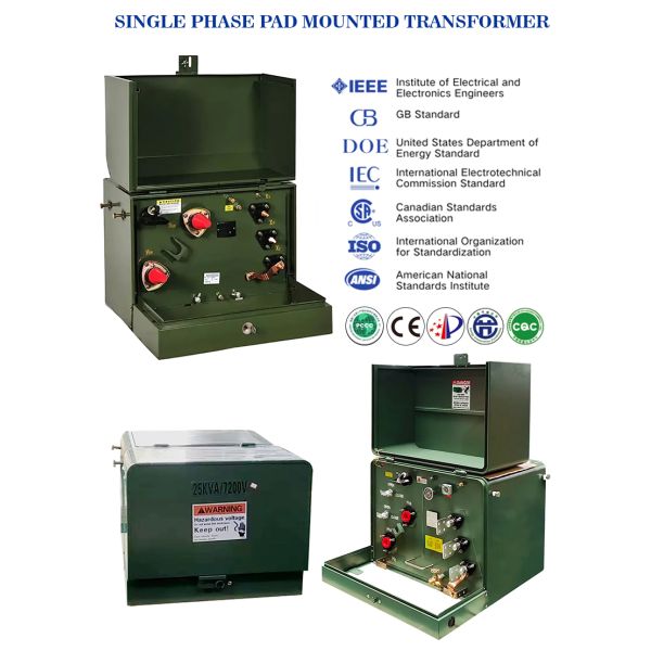 High Frequency Single Phase Pad Mounted Transformer 50 Kva Silicon Core Electric Power Transformer