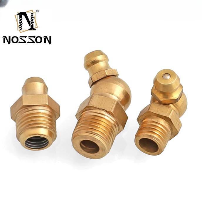 Customized Size All Thread Nipple 6mm 8mm 10mm 12mm 45 90 Degree Grease Fitting for Cars Reducing Hexagon Head Code