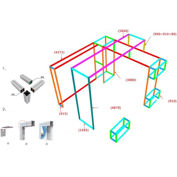 80*80MM Maxima Aluminum Profiles For Shell Scheme Stand Tradeshow Booth And Expo