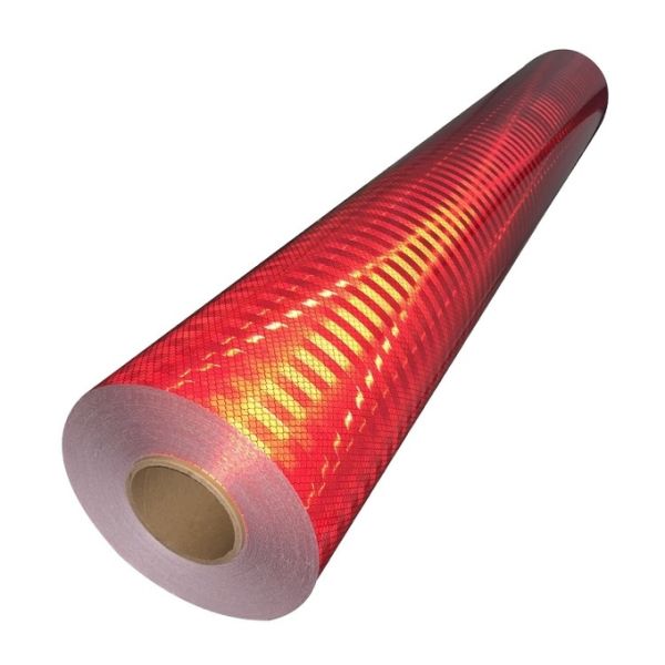 Red High Intensity Prismatic Reflective Sheeting Roll Printable Flexible OEM