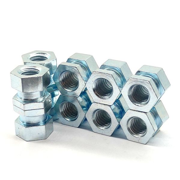 Customized Zinc Plated Nuts Electroplated Hexagon Head Nut Blue White