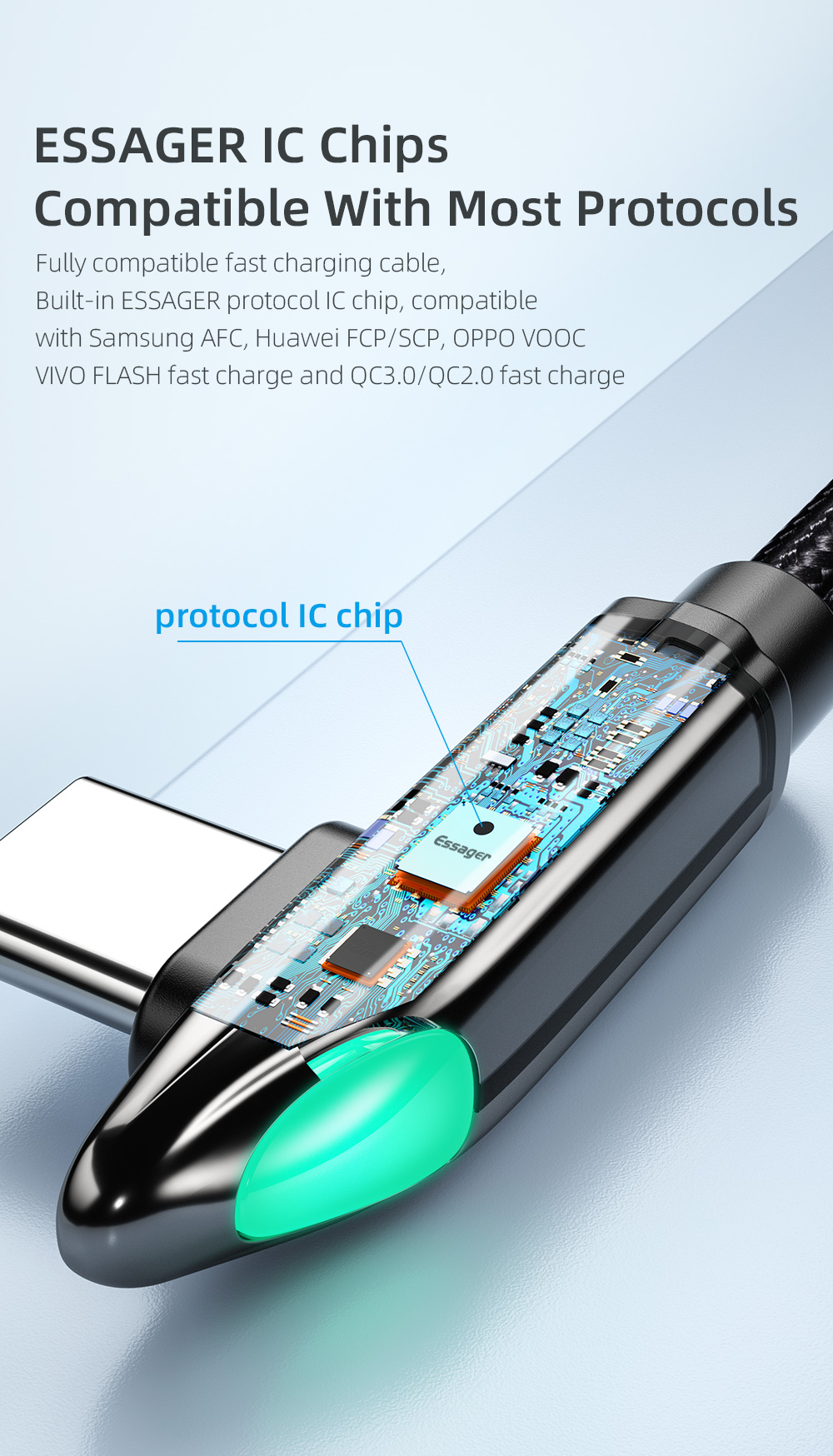 Quick Charge Type C Cable 5A Max USB Type C Cable 0.5M 1M 2M