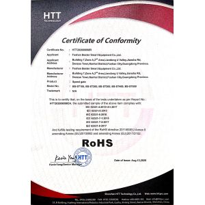 Foshan Bester Access Control Smart Equipment Co.,Ltd Certifications