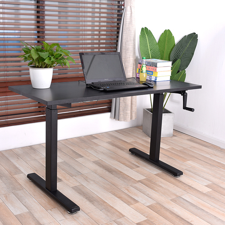 Custom Black Manual Height Adjustable Lifting Tea Desk Wooden Coffee Table for Office