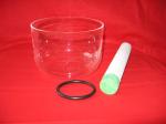 Clear Crystal Singing Bowl with sheep suede striker