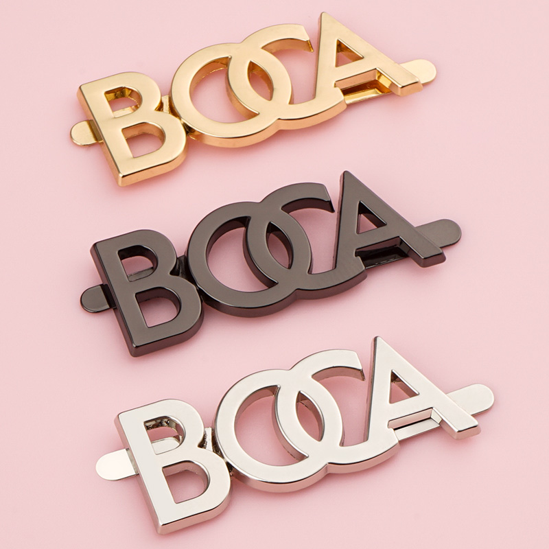Handbag Hardware Accessories Luxury Metal Logo Label Metal Plate Custom Letters for Bag