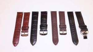 China 16mm - 22mm 2 Piece Curved Replacement Leather Strap on sale