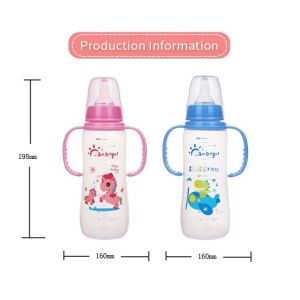 PP Double Handle 8oz 240ml Newborn Baby Milk Bottle