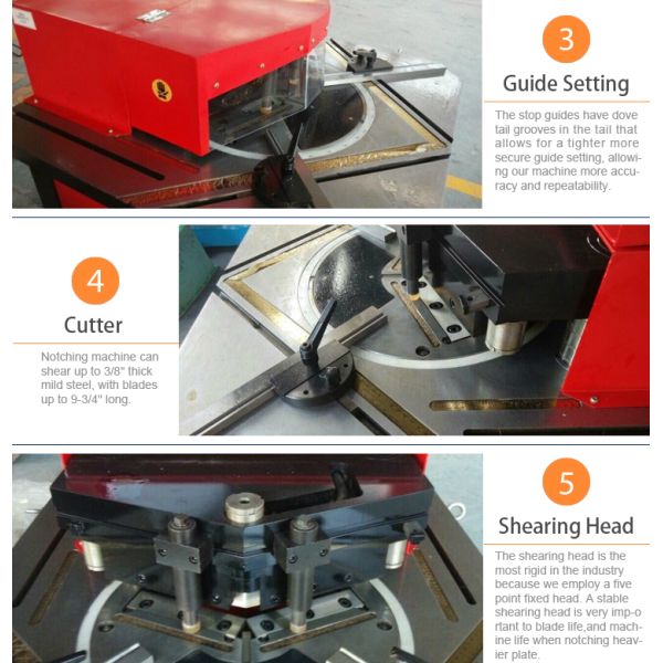 90 Degree Sheet Metal Corner Notcher Hydraulic Variable Angle Corner Notcher