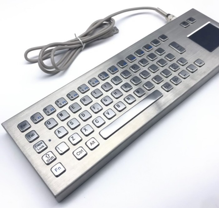 IP65/IK07 Stainless Steel Industrial Desktop Keyboard Waterproof Explosionproof Vandal Resist Keyboard -40℃