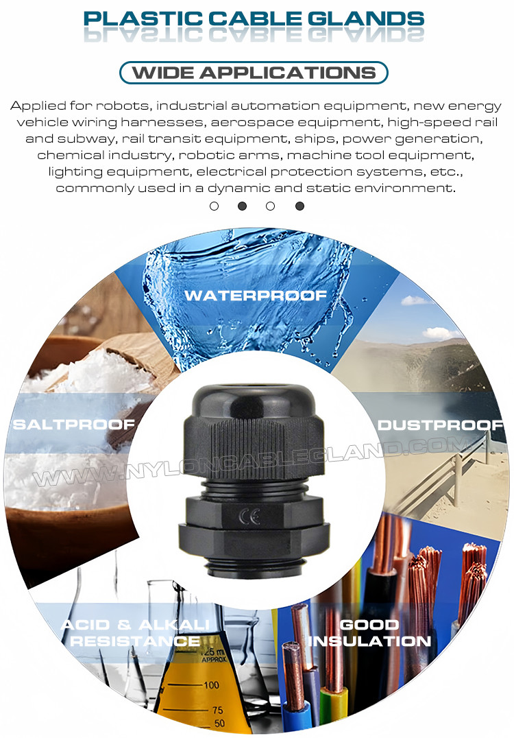 Long Thread PG13.5 Cable Gland, Adjustable 6-12mm Lengthened PG Thread Hermetic Sealing Gland Connector