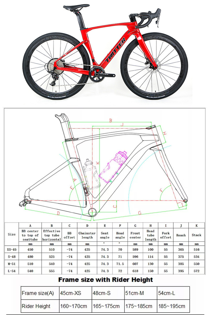 TWITTER T900 Carbon Fiber Road Bike Gravel Carbon Bike With Hydraulic Disc Brake