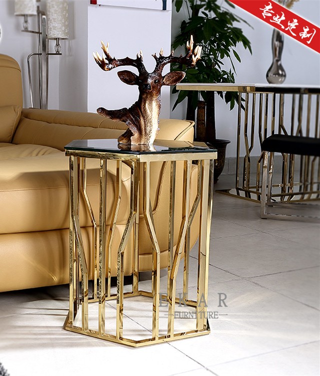 American Modern Style Nature Marble Top Small Side Coffee Table