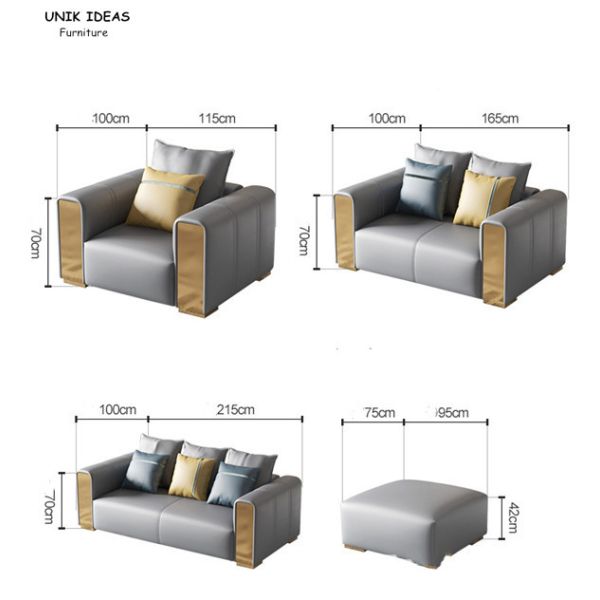 Luxury Leather Modern Living Room Sectional Sofas Couches With Recliners Brown