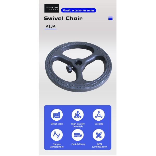 Nylon Office Chair Swivel Base Black Bar Stool Plastic Feet 360 Degree Rotation