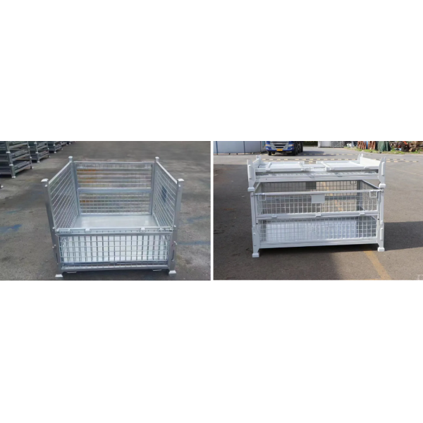 Stackable Steel Container Basket for Heavy Duty Use and Organization