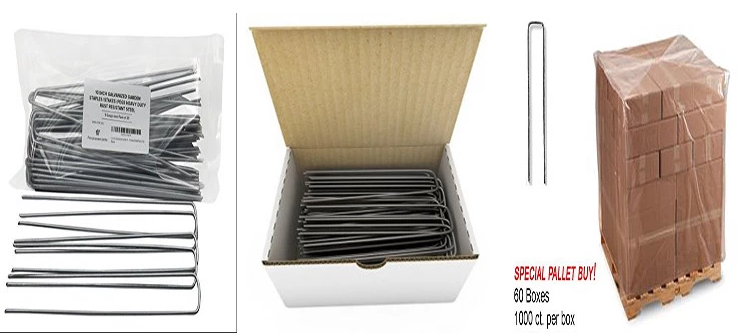 Carbon Steel Ground Grass Staple Pins， Landscape Fabrics Turf Pins 4"-14" Length