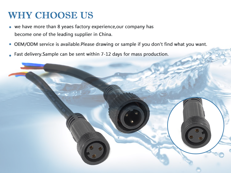 12 Pin Waterproof Extension Cord Connectors IP69 M23