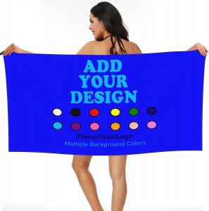 China Personalized Beach Towels Add Your Design Here Custom Bath Towels Personalized Gifts Design Your Own Text/Logo/Photo on sale