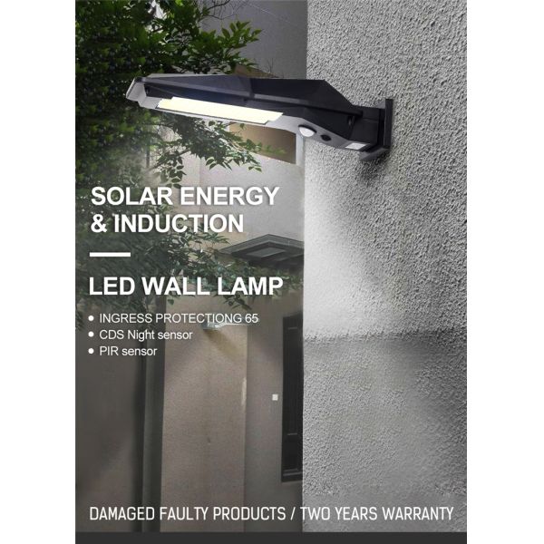 IP65 LED Wall Mounted Solar Powered Street Light Highlight COB Radar Sensor 5.5V/0.8W Solar Panel
