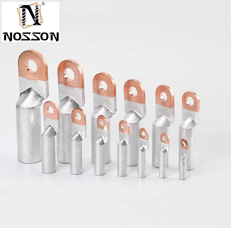 Collecting Wires Automotive 600v to 35 KV AWG Battery Tubular Cable Lug with Bell-end / Purple Copper Ring Terminal Lug Coated Tin