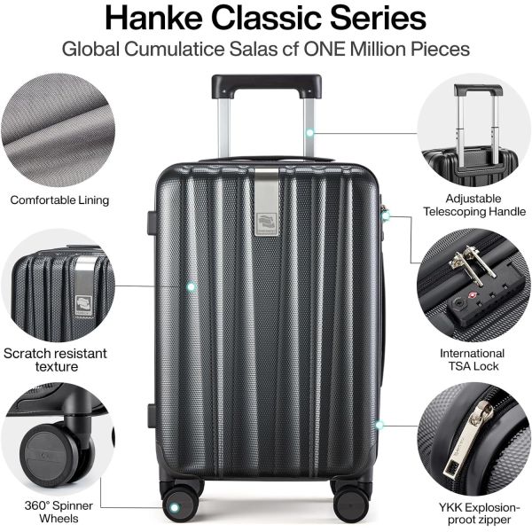 Sets 2 piece Carry On Luggage with Wheels PC Hard Shell Suitcases Lightweight Checked Tsa Luggage Large Travel Suitcase