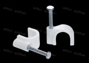 Quality 10mm Plastic Cable Clips Easy To Install Nail Type 4mm-25mm White Plastic Circle Cable Clip With Nail wholesale
