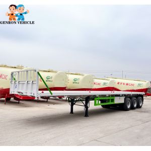 3 axles container flat bed semi trailer with twist locks