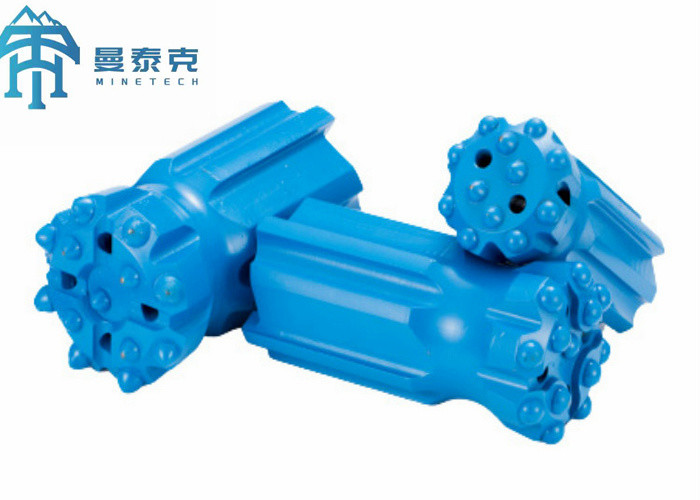 Blue 89mm Retract T51 Button Bit , Drop Center Rock Dth Drilling Tools