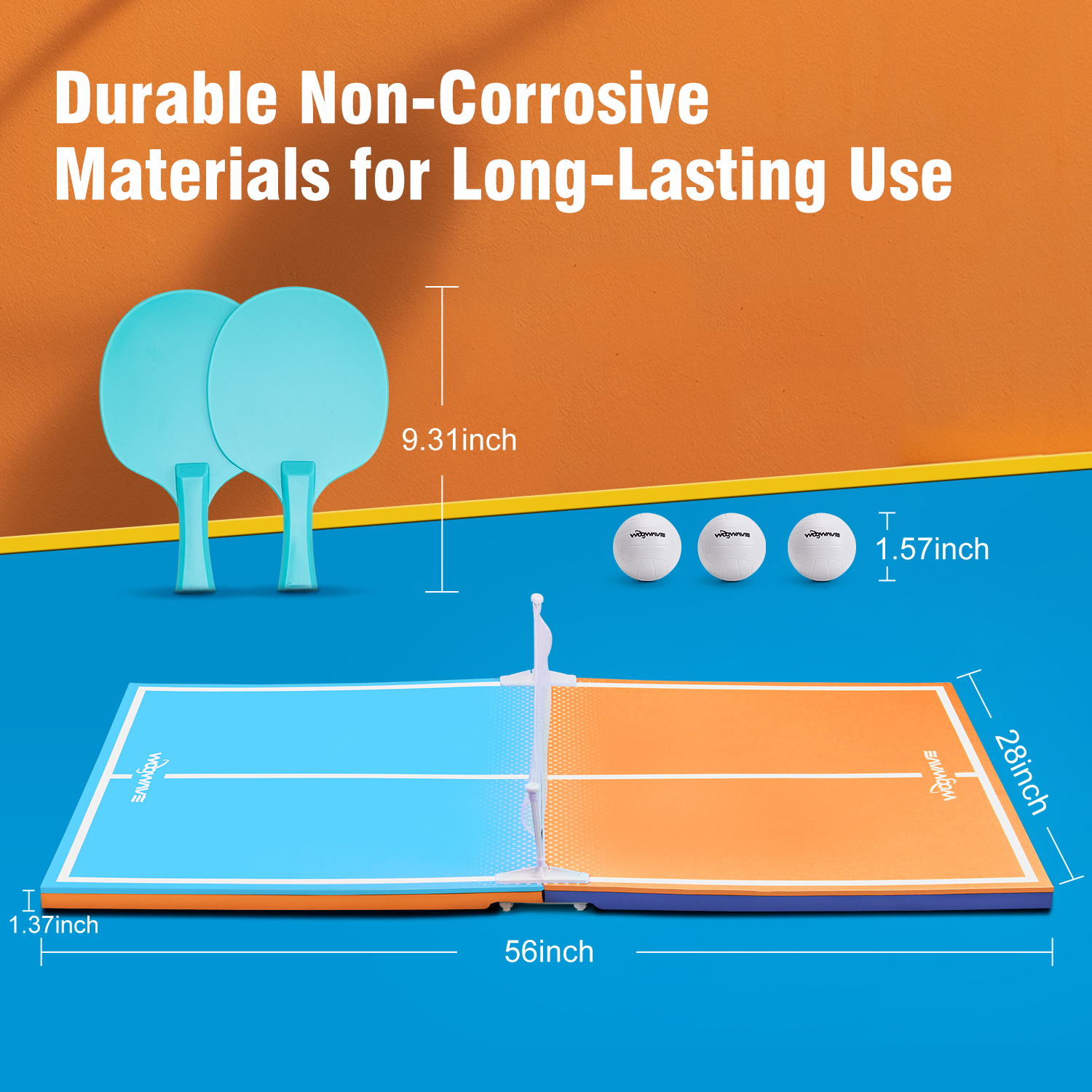 56' Floating Ping-Pong Table Swimming Pool Game Floating Tray with Paddle and Ball