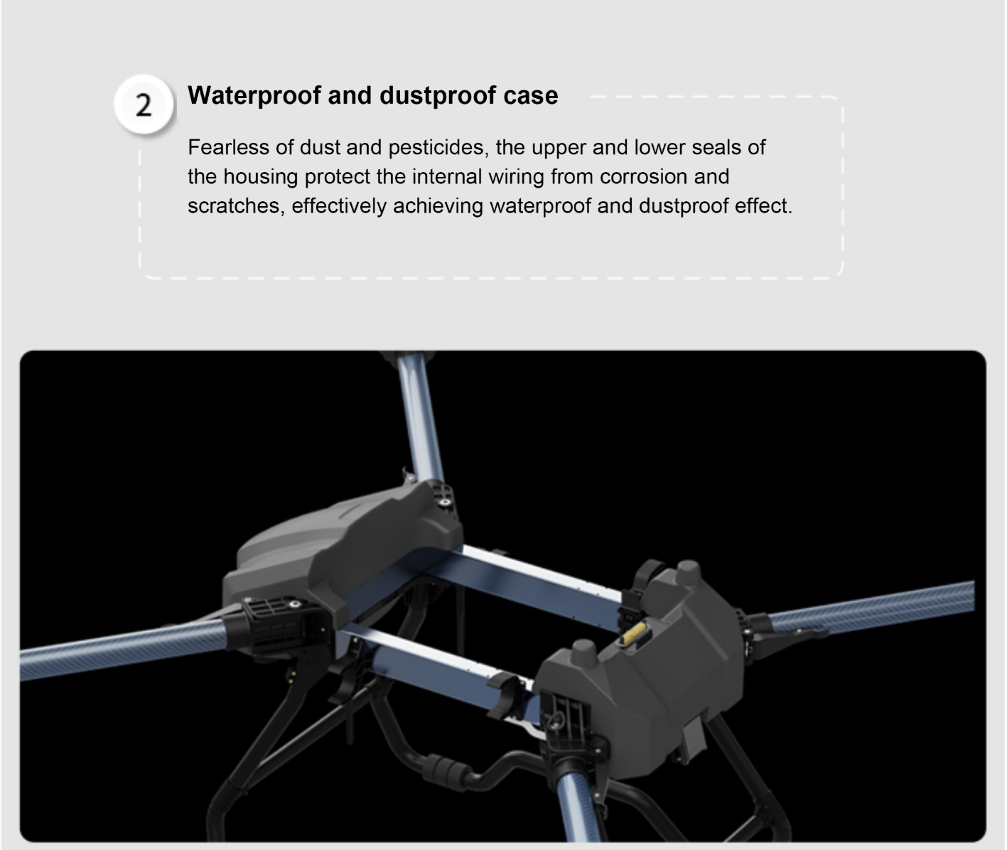 Revolutionary JIS HV50 Disinfection Drone 2300mm Wheelbase 5-10m/s Flight Speed Powerful Motor for Plant Protection
