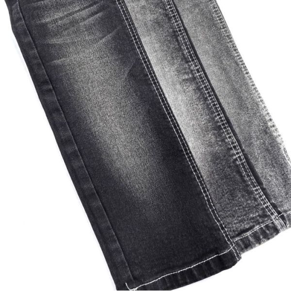70%C 28%P 2%S Heavyweight Denim Fabric For Man 11.2OZ Black