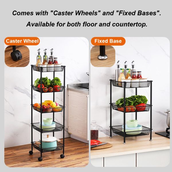 Stainless Steel Freestanding Kitchen Rack Multi Layer Removable For Vegetable Fruit