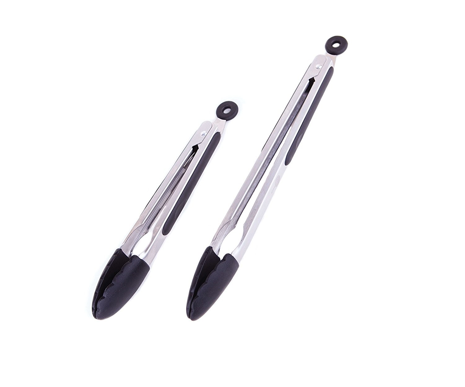 Food Grade Non-Stick Silicone Tips Stainless Steel Kitchen Serving Tongs