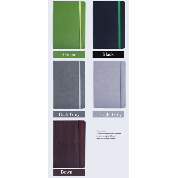 Office supplies lay out pu leather a5 size elastic closure custom notebook for promotional office and school use