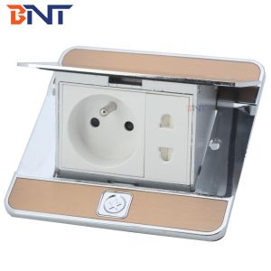 double EU power connector flip up floor socket