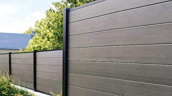 Aluminum Frame WPC Fencing Slat Style Outdoor Home Security