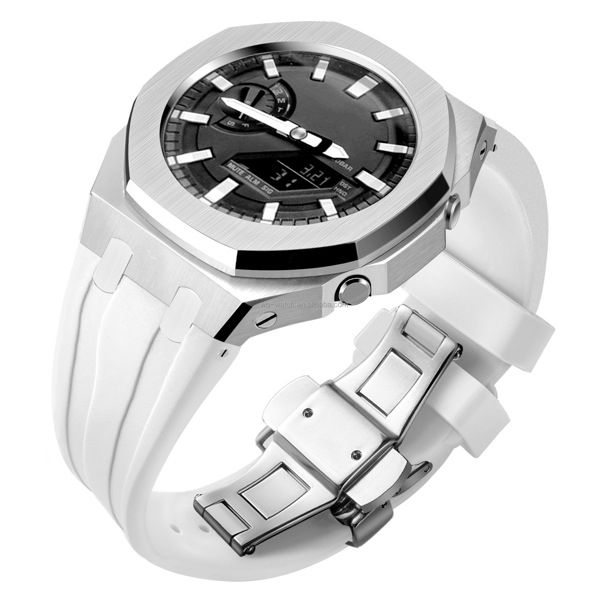 Stainless Steel Case And Silicone Resin Watch Band For Casio G Shock Ga2100 5th Update