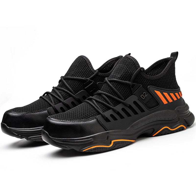 SHENGJIE OEM Steel Toe Work Shoes Microfiber Leather Upper EVA Outsole Anti-Puncture Anti-Slip Safety Shoes