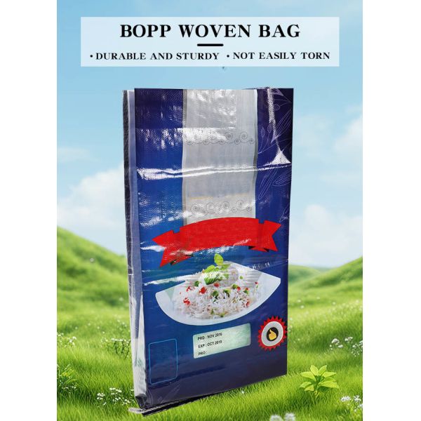 UV Treatment Food Grade Plain White BOPP Bag With Easyopen For Grain Rice Flour