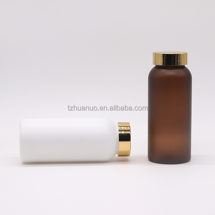 250ML PET Plastic Bottle for Supplement Pill Capsule Tablet Storage Container Matt Finish