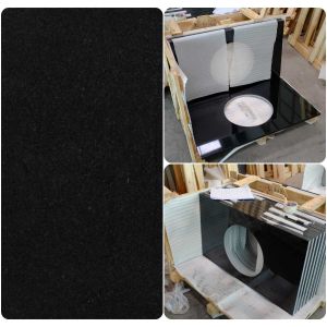 Quality Black Natural Granite Countertops , High Density Solid Black Granite Countertops wholesale