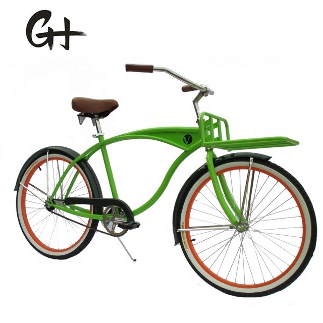 26" Wheel Size Adult Beach Cruiser Bicycle in Green Color with Rear Pedal Brake Hot Item