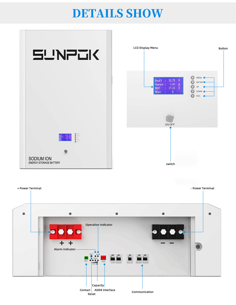 48Volt Sodium Ion Battery Powerwall Energy Storage Battery Within -20°C To 60°C