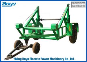 China Welded Steel 30kn - 100kN  Reel Carrier Trailer  For Cable Drum Hauling Reel Max Diameter 2400~3600mm on sale