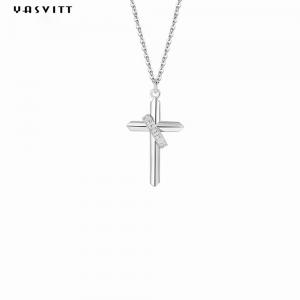 Quality 0.5M 1.92 Gram Sterling Silver Necklace Chains 24k Nickel Free Cross Chain Necklace wholesale
