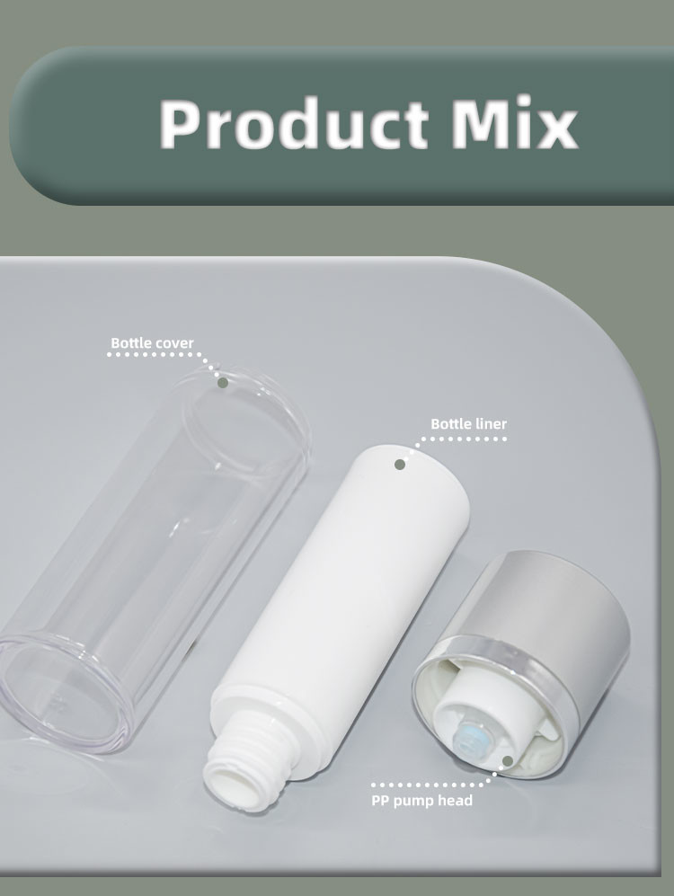 37mm Round Rotating Lift Personal Care Airless Pump Bottles For Cosmetics