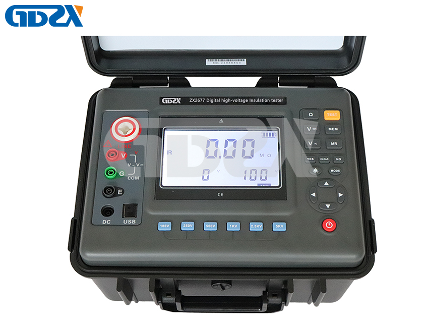 ZX2677 5KV 2000GΩ Digital Earth Insulation Tester Megger Meter With DC Current Test